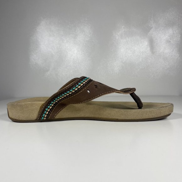 Margaritaville Women Sandals Flip Flops Diamond Cove Suede Brown Sz 6 - Picture 7 of 15
